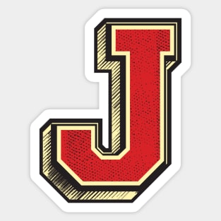 Alphabet Letter J ✪ Vintage Retro font typography style for birthday gifts Sticker